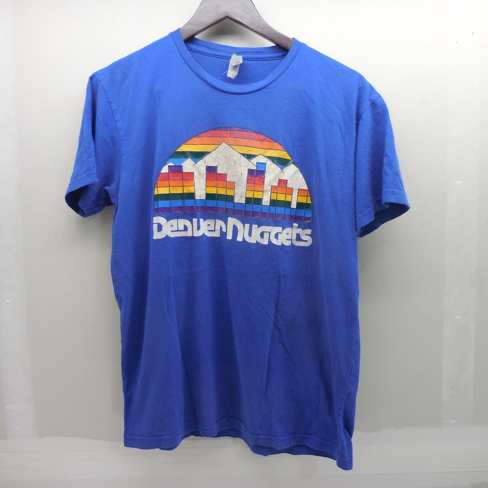Denver Nuggets Next Level Apparel Rainbow Skyline Graphic T-Shirt Blue Mens M